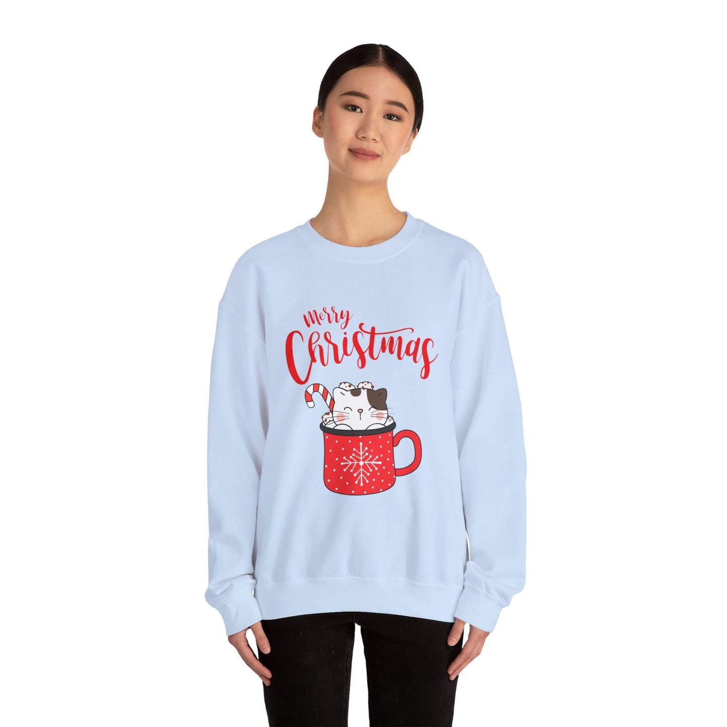 Christmas Cuteness: Kitty in a Cup Crewneck