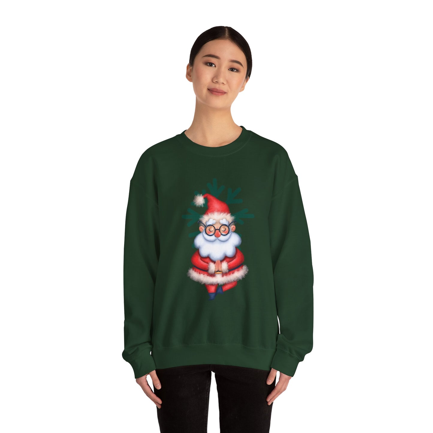 Meditating Santa Christmas  Crewneck