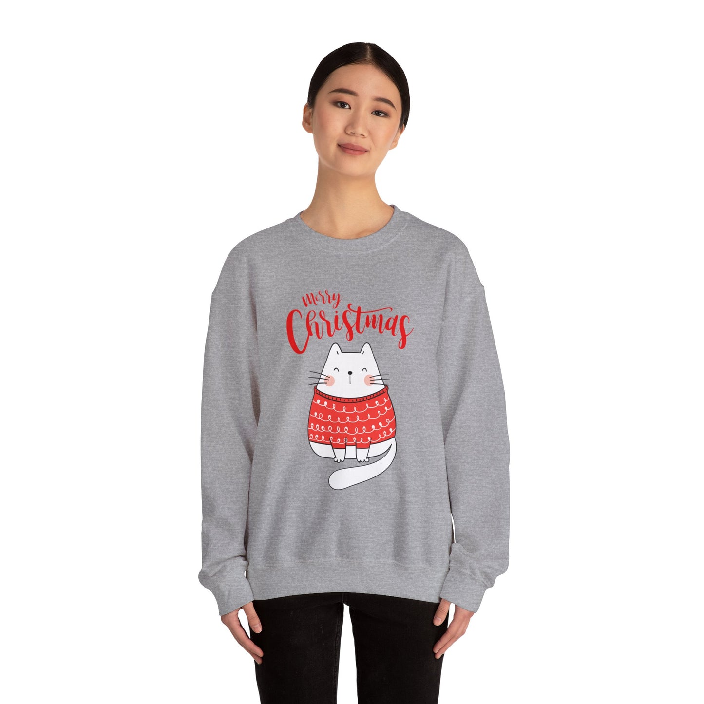 Purrfectly Merry: Cat in festive mood Crewneck