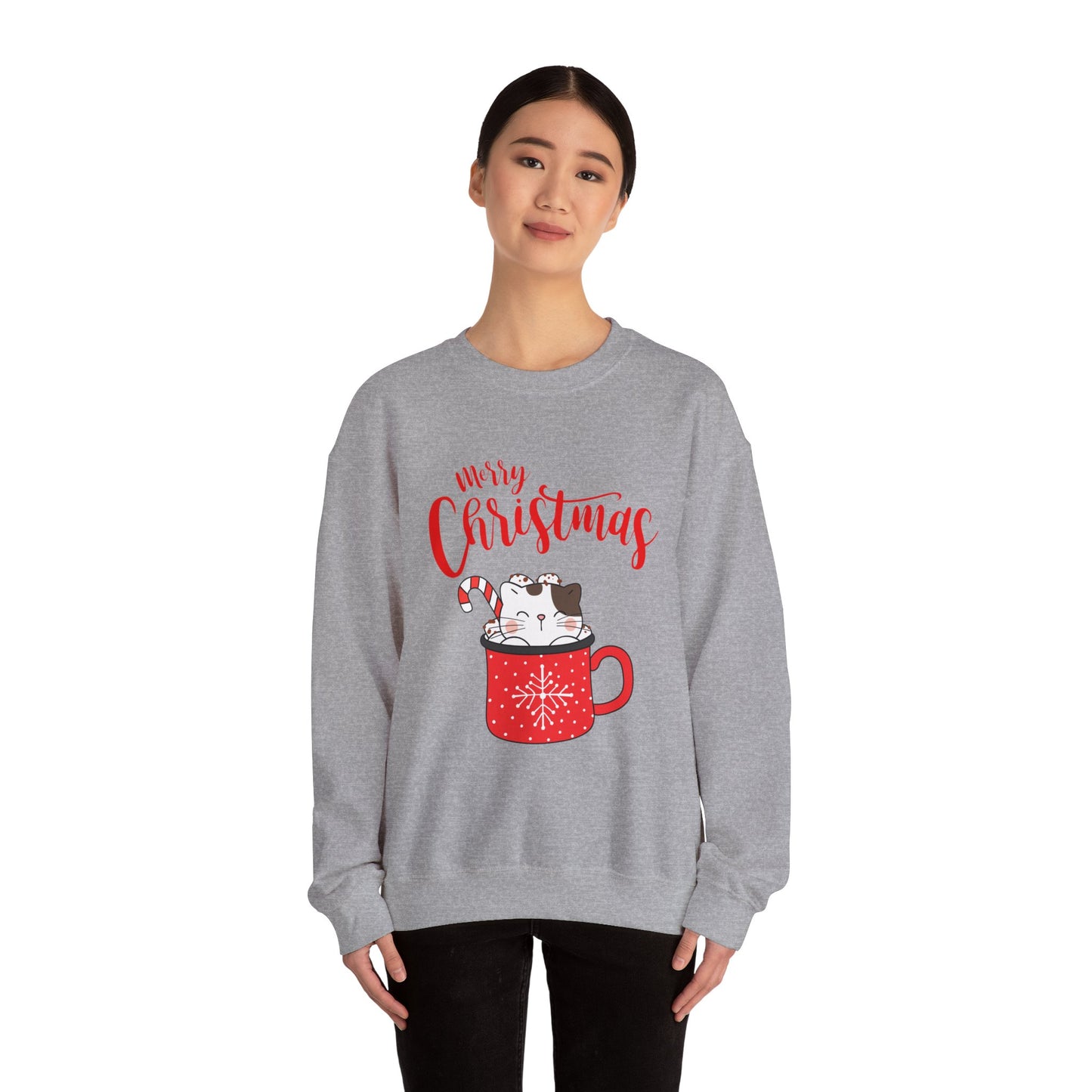 Christmas Cuteness: Kitty in a Cup Crewneck