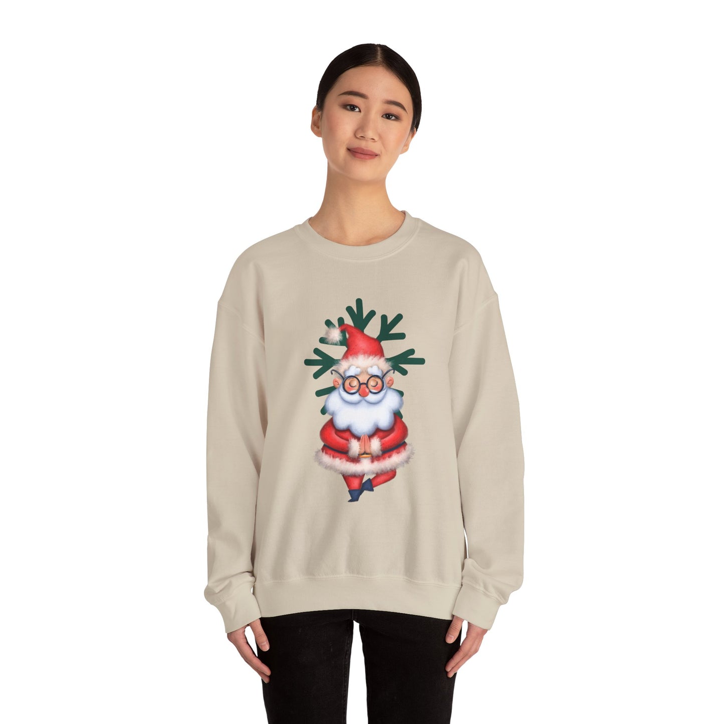 Meditating Santa Christmas  Crewneck