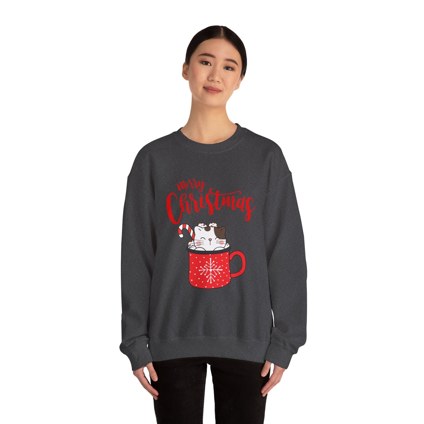 Christmas Cuteness: Kitty in a Cup Crewneck