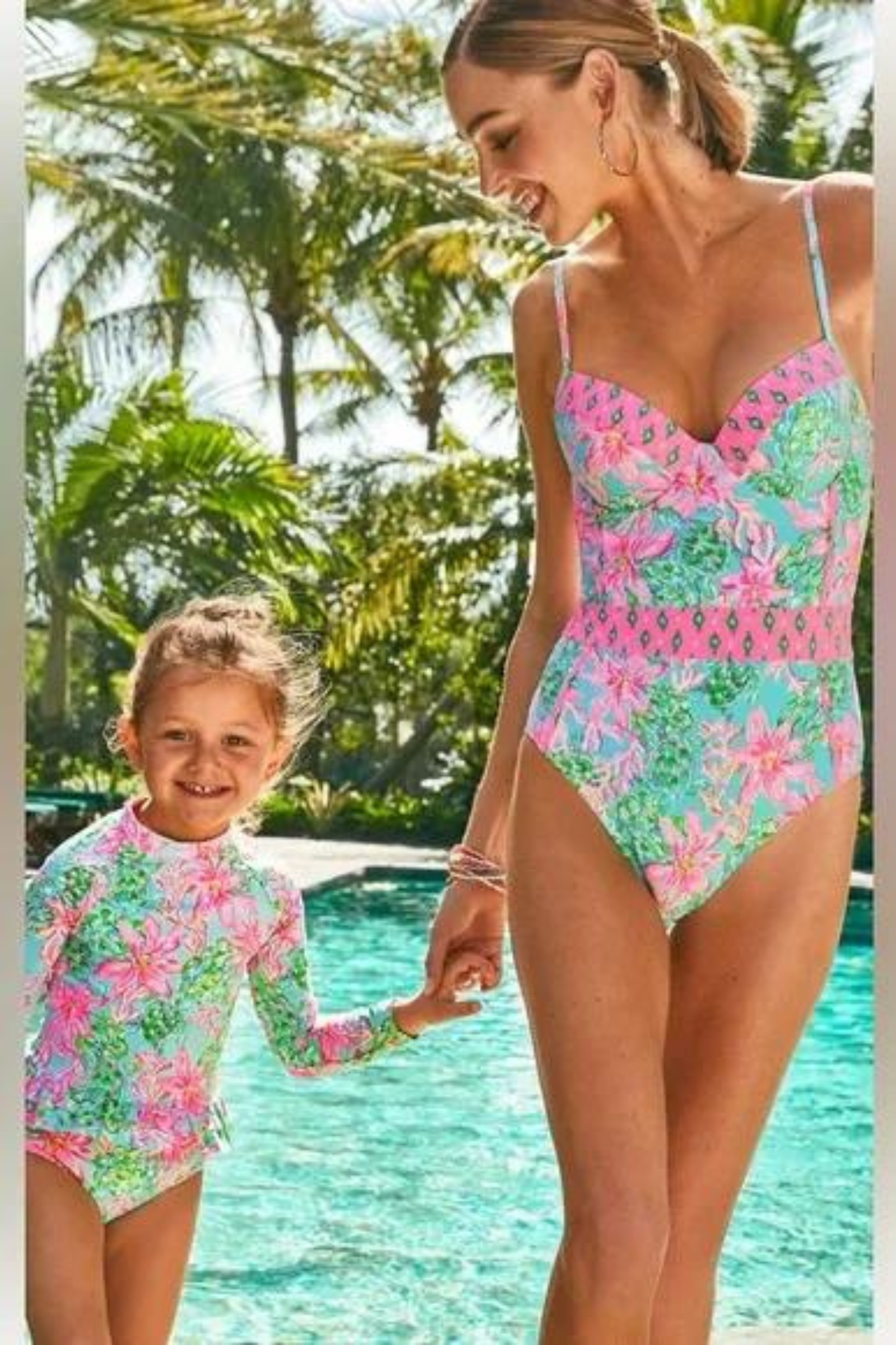 Lilly Pulitzer Palma One Piece swimsuit in Surf Blue So Shellegant