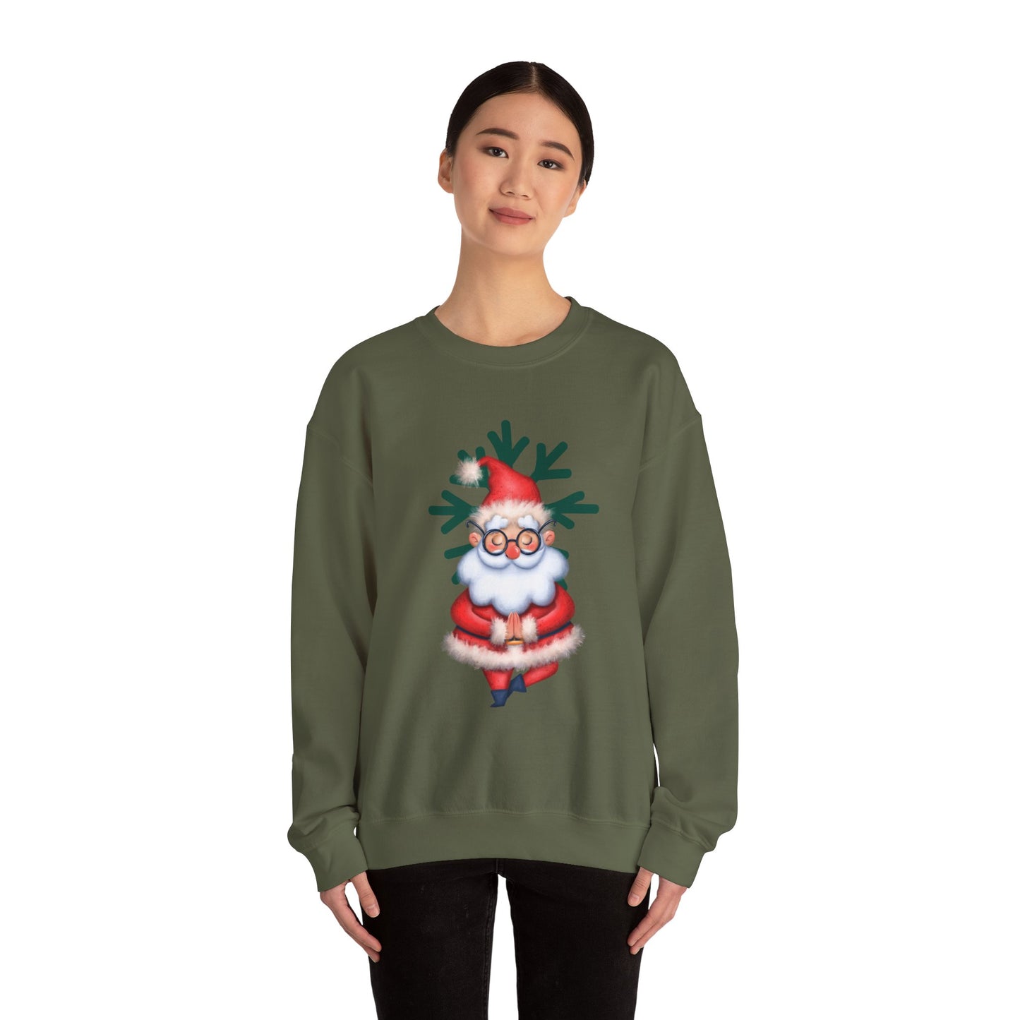 Meditating Santa Christmas  Crewneck