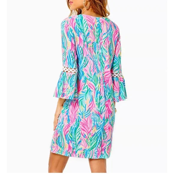 Lilly Pulitzer Hollie 3/4 sleeve tunic dress in Multi Sea Turtle Soiree